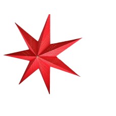 Christmas Xmas Star - 7 Point, Red, Zari-Printed, 60 cms (DELIVERING ONLY IN DELHI)